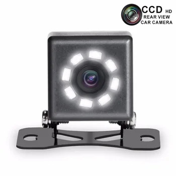 Камера заднего вида автомобиля Резервная камера заднего вида автомобиля CCD 8 светодиодных ламп ночного видения Камера помощи при парковке 170 Широкоугольный формат