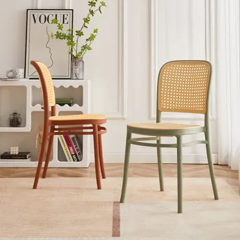 Легкие обеденные стулья в скандинавском стиле, Пластиковые Удобные Обеденные стулья с низкой спинкой, ресторан Cadeira Eiffel Мебель для дома