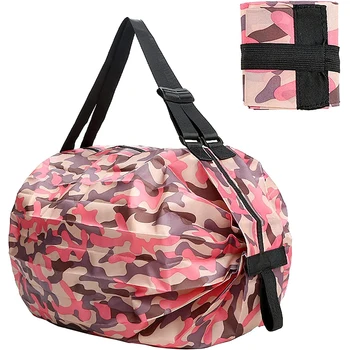 Многоразовая складная хозяйственная сумка из розовой водонепроницаемой ткани Оксфорд, дорожная пляжная сумка, сумка для продуктов из супермаркета, портативная сумка для хранения