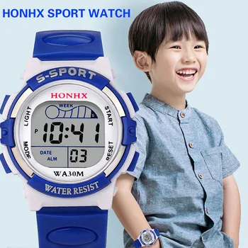 Детские часы Спортивные детские часы с силиконовым ремешком Водонепроницаемые светодиодные цифровые часы для студенческих девочек и мальчиков relojes para niños