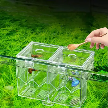 Мини-аквариум YOUZI из прозрачного акрила со съемными разделенными отсеками Beta Fish Tanks Аквариум для рыбы и креветок