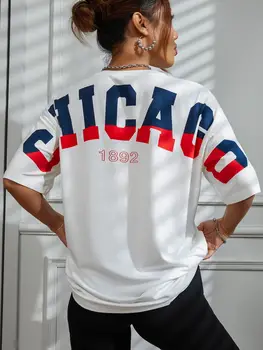 Чикаго 1892, индивидуальный графический дизайн, женская футболка, хлопковые летние футболки, повседневная мягкая футболка, летняя уличная одежда с коротким рукавом