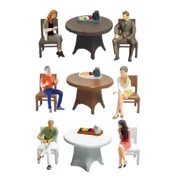 Фигурки моделей 1: 64, реалистичные сцены в столовой, фигурка персонажа для реквизита для фотосъемки, миниатюрная декорация для диорамы в кукольном домике