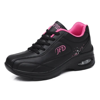 Женские брендовые кроссовки, Женская Удобная водонепроницаемая кожаная обувь с корзиной, женские кроссовки на высокой платформе, спортивная обувь с подушкой.