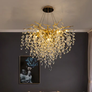 Новая роскошная хрустальная люстра, потолочная люстра из французского алюминия, для спальни, гостиной, столовой, клубных ламп