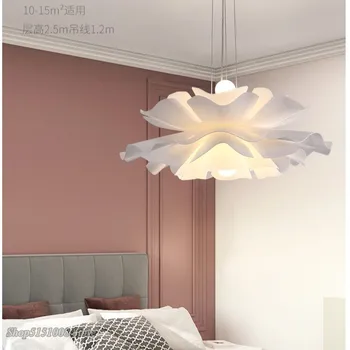 современные скандинавские светодиодные лампы для спальни минималистичный Белый Акриловый ресторан лампа для гостиной люстра для комнаты девушки цветок красные люстры