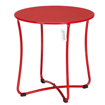 18-дюймовая металлическая столешница, небольшой круглый столик для террасы, приставной столик из кованого железа, красный [на складе в США]