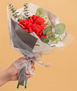 Креативный букет роз, строительные блоки, Романтический подарок на День Святого Валентина, модель домашнего растения в горшке, украшения, детские игрушки
