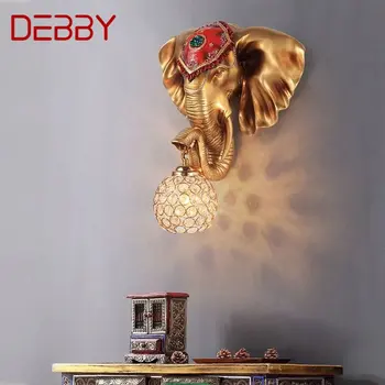 Настенные светильники DEBBY Modern Elephant со светодиодной подсветкой, креативные Европейские бра из смолы для домашнего декора гостиной и холла