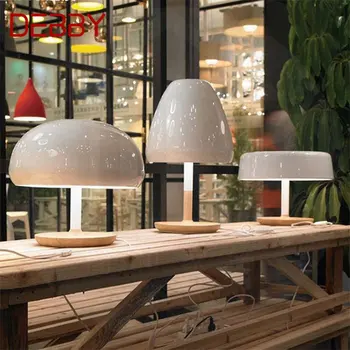 Креативные настольные лампы DEBBY, современный Белый светодиодный грибовидный настольный светильник для домашнего прикроватного украшения