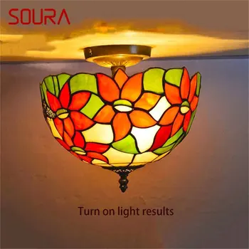 Потолочный светильник SOURA Tiffany, современные креативные светильники, светодиодные Дома для гостиной, столовой