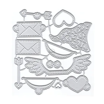 Штампы для резки металла DzIxY Dwarfs Heart для изготовления открыток Наборы штампов для тиснения бумаги Альбомные поделки 2023 Новые шаблоны Трафареты