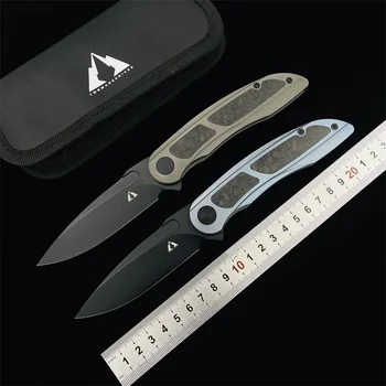 CMB KNIVES Knight Складные ножи CF + ручка из титанового сплава, стальной нож M390, защита от кемпинга, рыбалка, EDC инструмент
