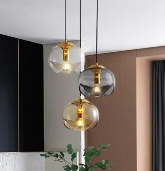 золотой подвесной светильник подвесной глобус лампы пузырьковые стеклянные лампы овальный шар современные потолочные подвесные светильники deco maison