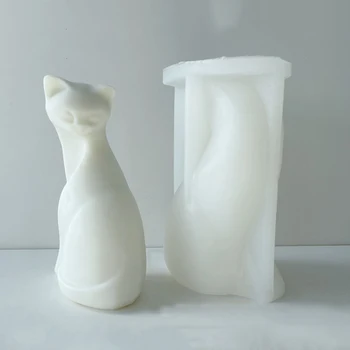Различные силиконовые формы для свечей с большими кошками, 3D-формы для мыла с животными, инструменты для изготовления гипсовой глины, эпоксидной смолы, украшения для дома, поделки своими руками