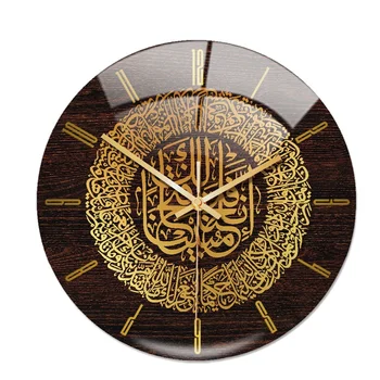 Акриловые исламские настенные часы 30 см Мусульманский домашний декор Настенные часы Каллиграфия Искусство украшения стен Комнатные настенные часы