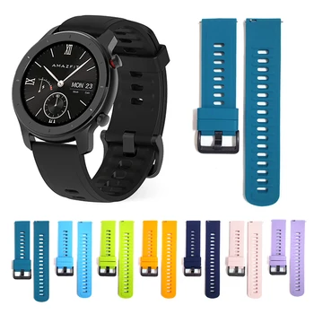 Ремешок для Часов Xiaomi Huami Amazfit Smart Watch Силиконовый Ремешок На Запястье Bip GTR 47 мм 42 мм GTS Pace Stratos Браслет ремешок