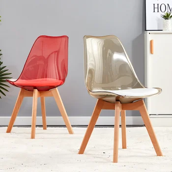 Роскошные Обеденные стулья для гостиной в скандинавском стиле, Экономящие пространство, Уникальные стулья для парикмахера, Прозрачные Столовые принадлежности для ожидания