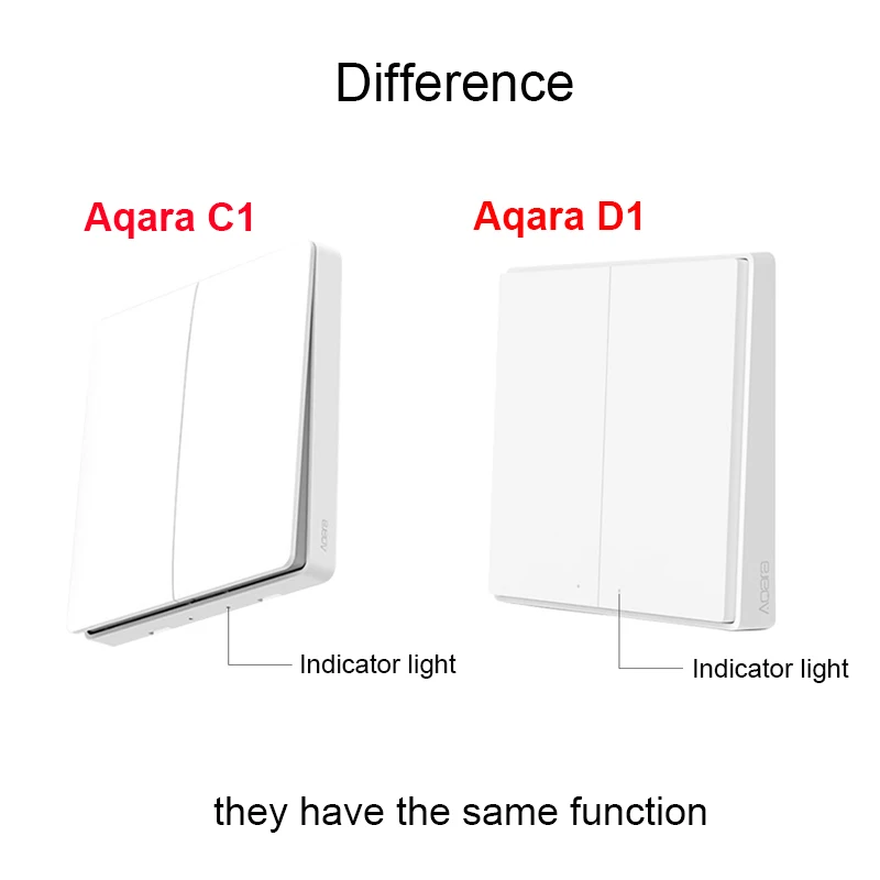 Aqara Smart Switch Light Пульт Дистанционного Управления ZigBee Wifi Беспроводной Ключевой Настенный Выключатель D1 Работает со Шлюзом 3 Hub homekit Xiaomi Mi Home Изображение 1