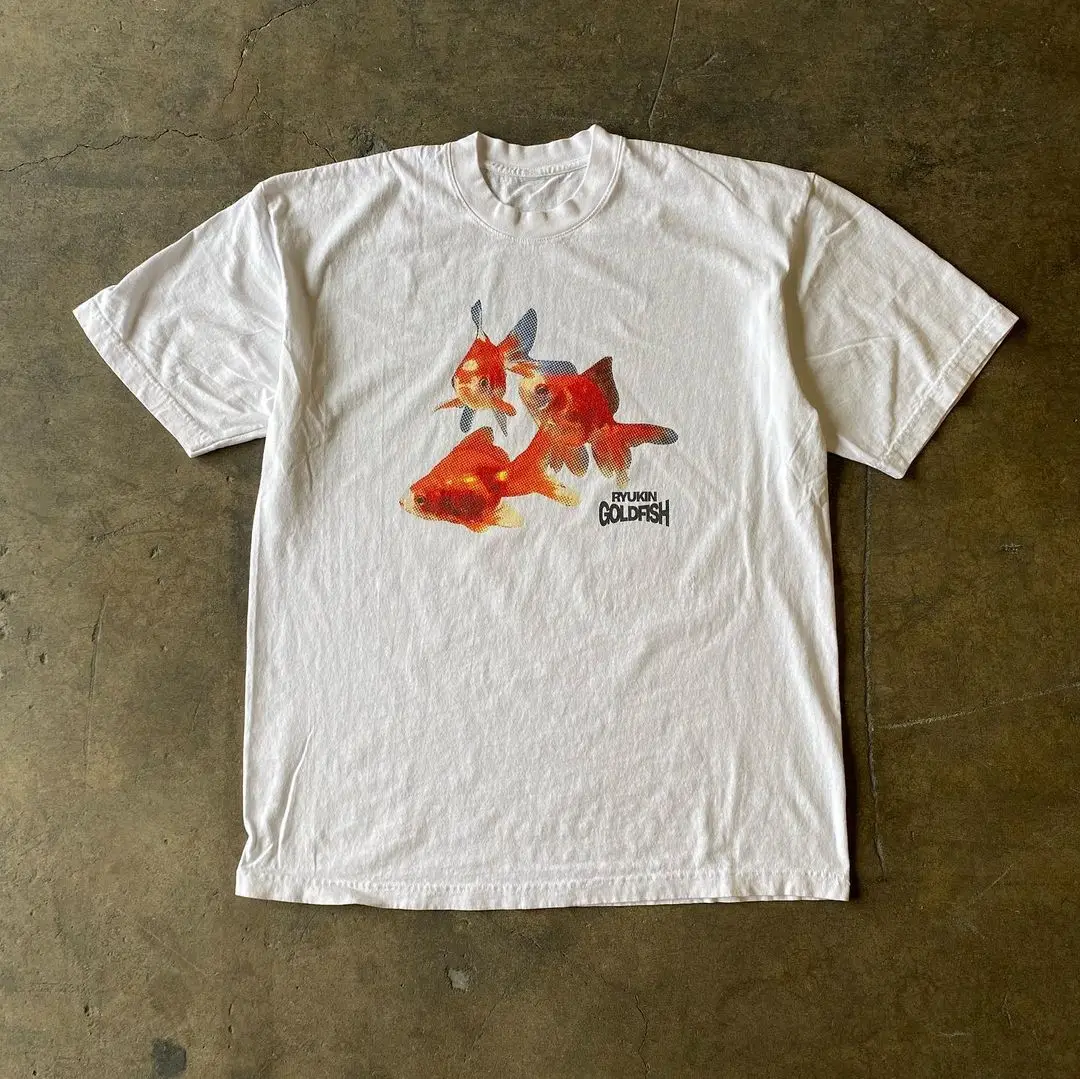 JHPKJ2023 Последняя Классическая футболка с принтом Animal Collection Harajuku Fashion Street С круглым вырезом, Очень большая футболка Y2k Top Изображение 1