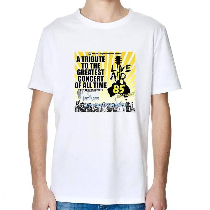 Live Aid Queen The Who футболки с рисунком Клэптона, топы, футболки с коротким рукавом, уличная одежда в стиле Харадзюку, Летняя мужская одежда Изображение 0