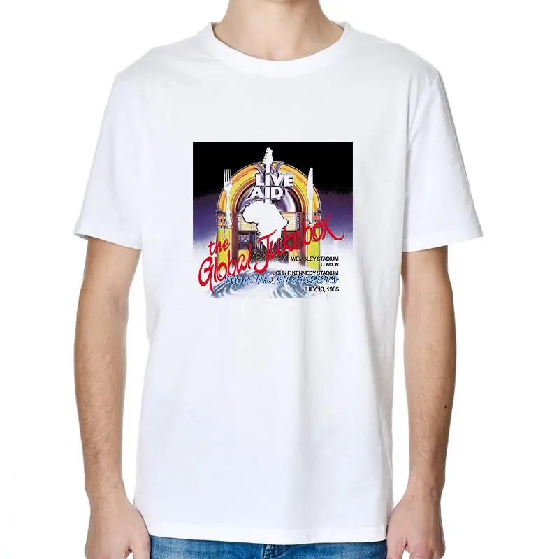 Live Aid Queen The Who футболки с рисунком Клэптона, топы, футболки с коротким рукавом, уличная одежда в стиле Харадзюку, Летняя мужская одежда Изображение 2