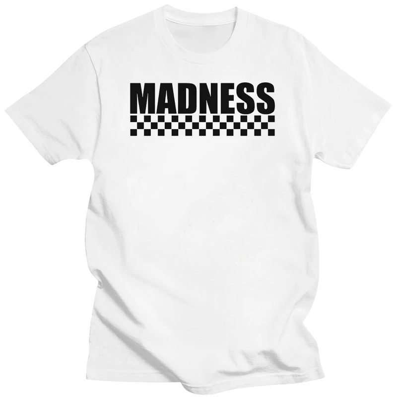Madness Ska Двухцветная футболка Унисекс Всех размеров с принтом на заказ, забавная футболка в стиле хип-хоп, мужские футболки, топы оптом, футболка Изображение 0
