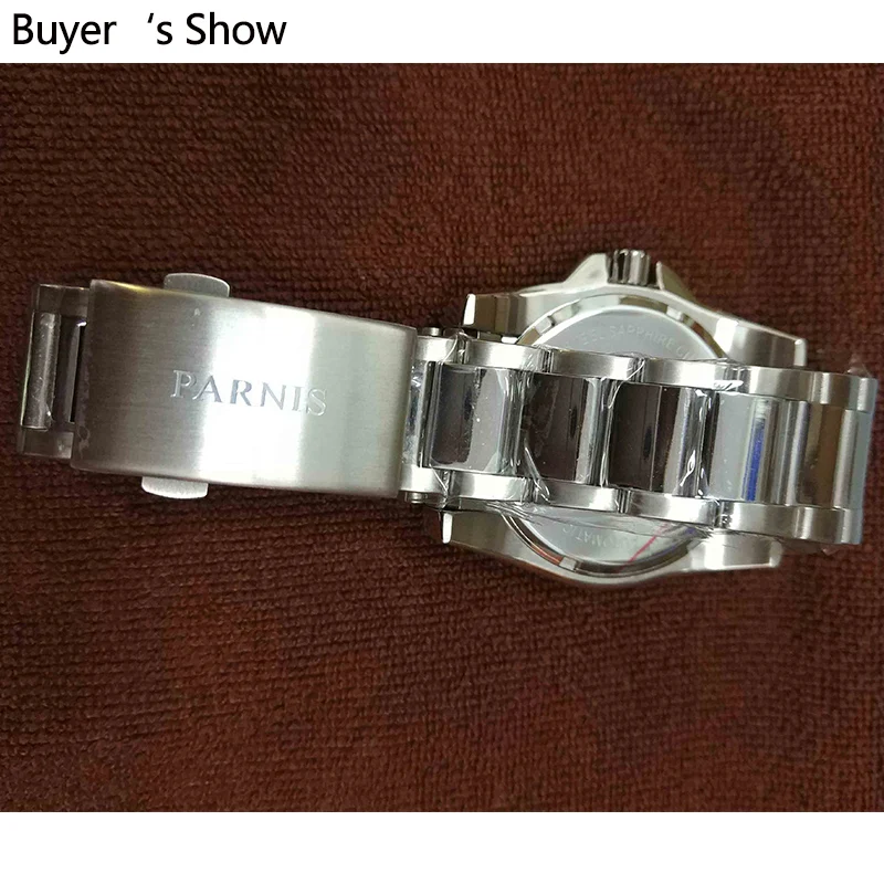 Parnis 44 мм Автоматический механизм Miyota Diver Watch Водонепроницаемые 200 м Металлические Механические Мужские Часы Наручные Часы Из Сапфирового Стекла Мужские Изображение 4