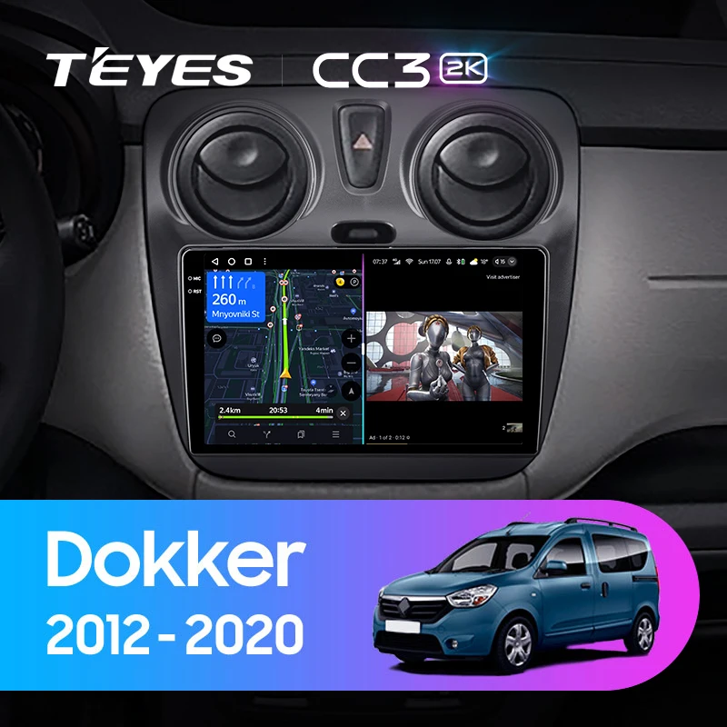 TEYES CC3 2K Для Renault Dokker 2012-2020 Автомобильный Радио Мультимедийный Видеоплеер Навигация стерео GPS Android 10 Без 2din 2 din dvd Изображение 1