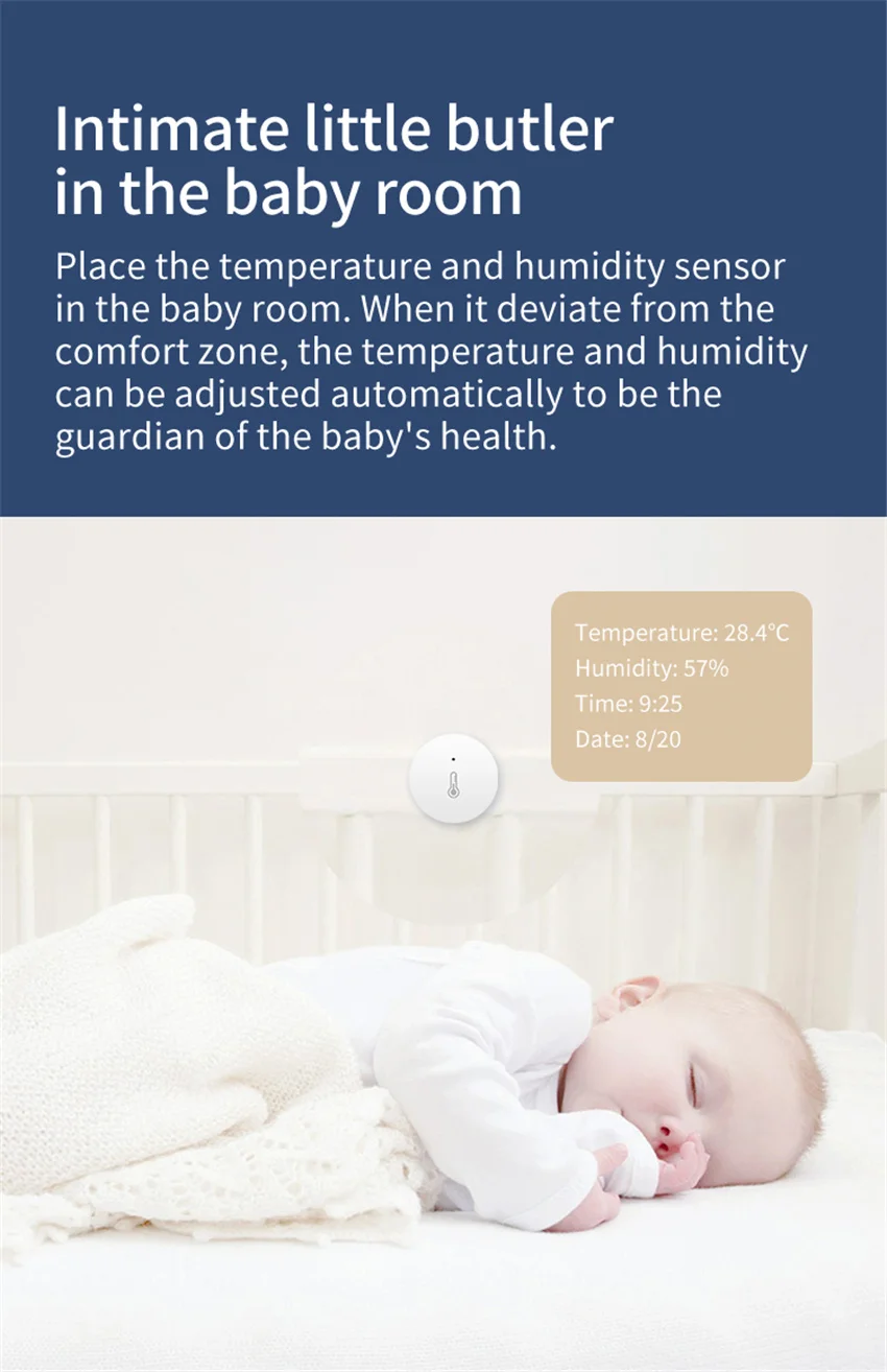 Tuya Smart ZigBee 3.0 Датчик температуры и влажности Smart Scene Security в режиме реального времени Работает с приложением Smart Life Alexa Google Home Изображение 2