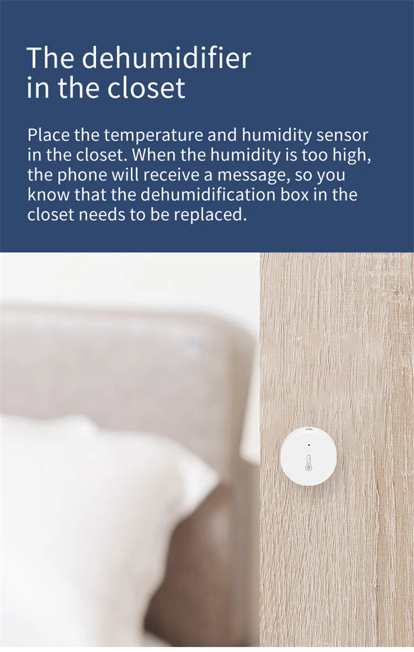 Tuya Smart ZigBee 3.0 Датчик температуры и влажности Smart Scene Security в режиме реального времени Работает с приложением Smart Life Alexa Google Home Изображение 5