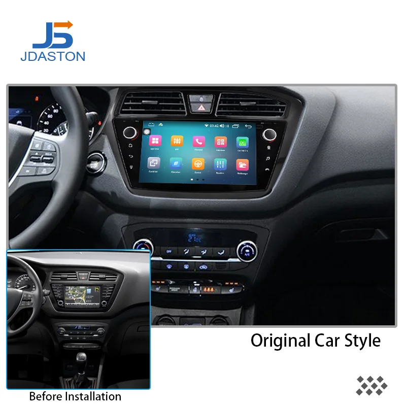Автомобильный мультимедийный плеер JDASTON Android 13 для HYUNDAI i20 2015 GPS Навигация 2 Din Автомагнитола Аудио Рулевое колесо WIFI Карта RDS Изображение 4