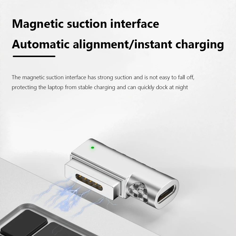 Адаптер для зарядки Type-C-Magnetic 2 с Индикатором зарядки, Преобразователь Зарядного Магнитного Штекера 18,5 В-20 В для MacBook Air/Pro Изображение 2