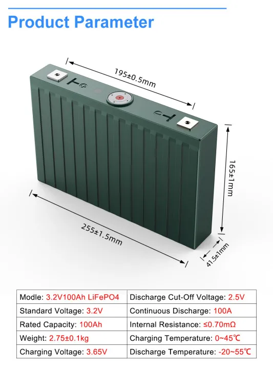 Аккумулятор TSLWATT Lifepo4 100Ah 3.2V Lifepo4 LFP Cell с Шипами и Выступами для Хранения Солнечной Энергии Электромобиля ЕС США Tax Free Изображение 1