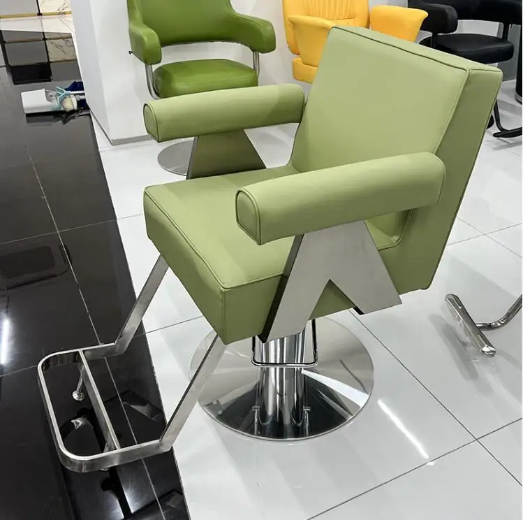 Вращающийся кресельный подъемник для парикмахерской, специализированное кресло для стрижки, модное простое кресло для глажения и окрашивания Изображение 1
