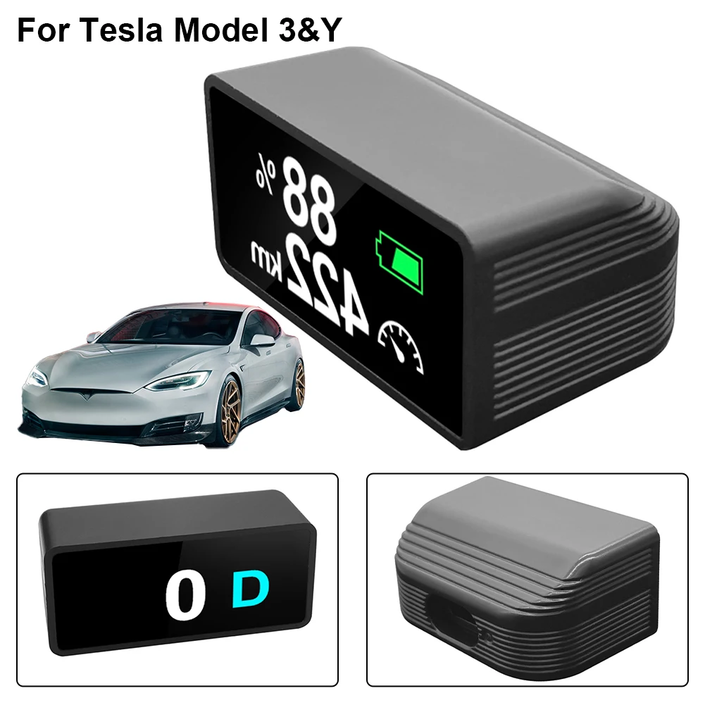 Головной дисплей HUD для Tesla Model 3/Y 2017-2023 Встроенный светодиодный Спидометр, Электроника для безопасного вождения, аксессуары Изображение 4