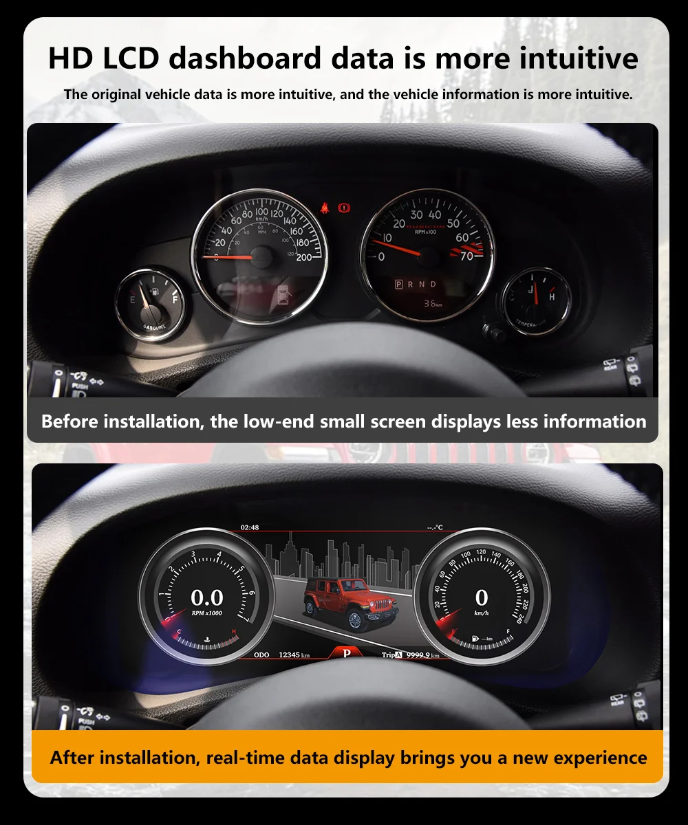 Для Jeep Wrangler 2011-2017 Цифровая Приборная Панель Виртуальная Приборная Панель Кабины ЖК-Спидометр Плеер Автомобиля Изображение 1