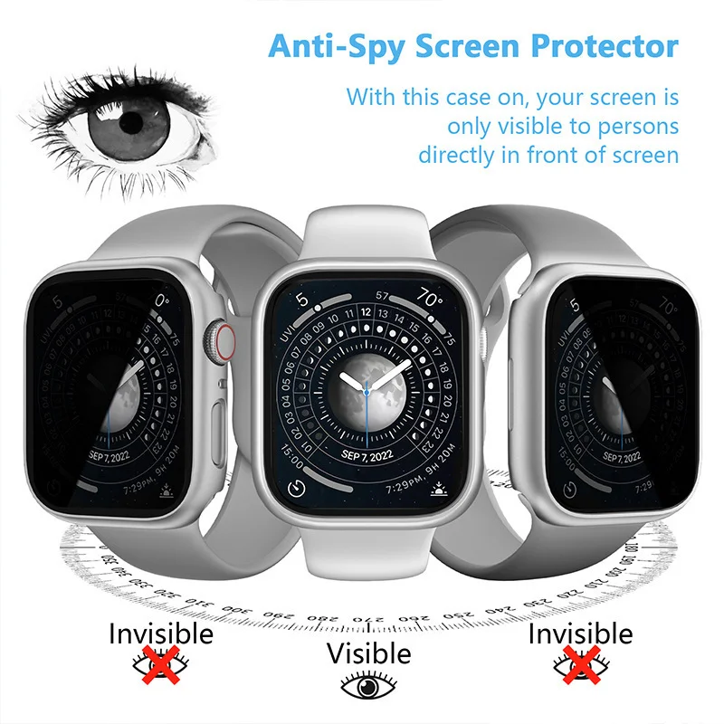 Защитное стекло + чехол для Apple Watch 45 мм 41 мм 44 мм 40 мм закаленный защитный чехол для экрана iWatch 8 7 6 5 4 se 3 2 Изображение 0