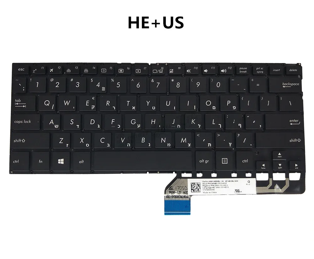 Клавиатура для Ноутбука Asus Zenbook Flip UX360 UX360U UX360UA US RU TH HE BE CF CS GK TR NE WB SW Изображение 0