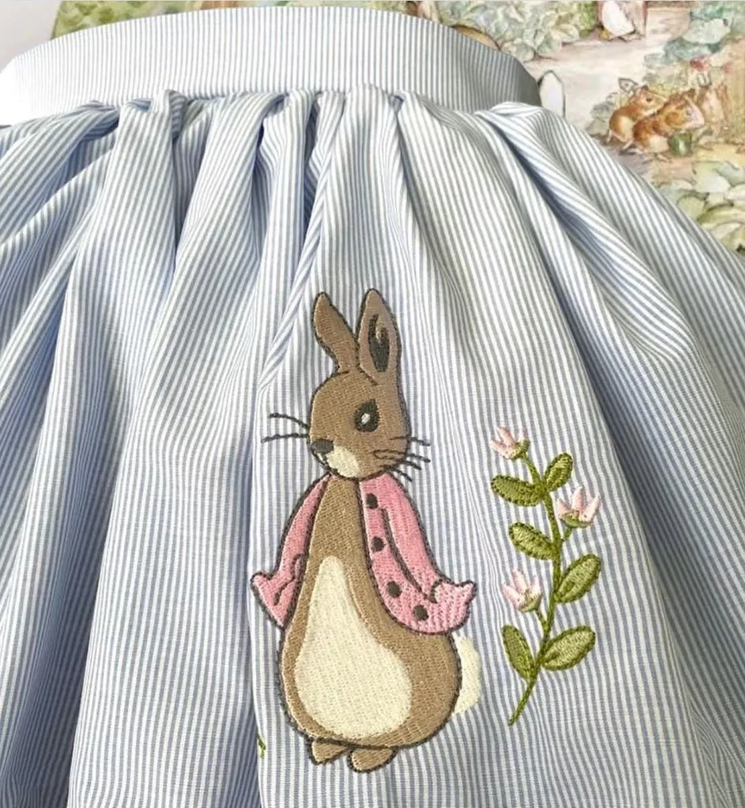 Летнее платье принцессы Лолиты с вышивкой кролика для маленьких девочек 0-12 лет, турецкое винтажное бальное платье принцессы Лолиты на день рождения, Рождество Ид Изображение 1