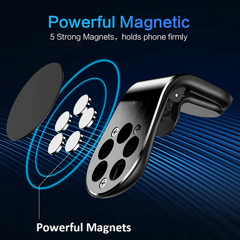 Магнитный L-образный держатель для телефона в автомобиле, подставка для смартфона, зажим для крепления автомобильного магнитного держателя для телефона, подходит для всех моделей мобильных телефонов Изображение 5