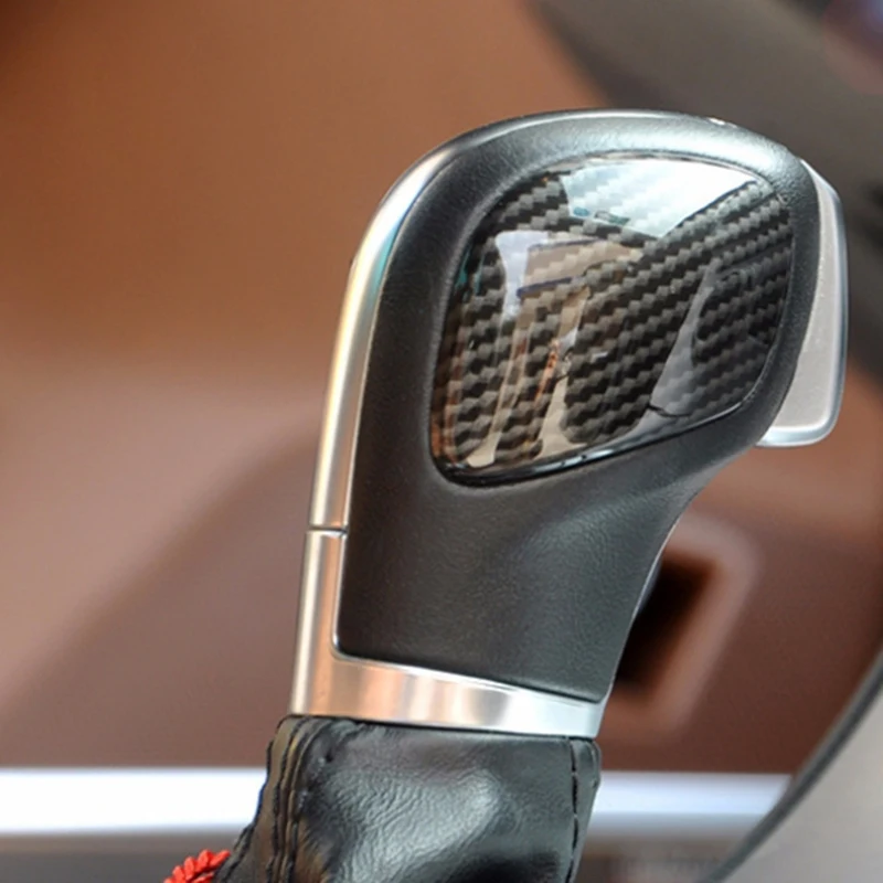 Накладка на Головную Крышку Ручки Переключения Передач из Углеродного Волокна Автомобильные Аксессуары для Atlas Tiguan Beetle Golf Jetta P at CC Изображение 4