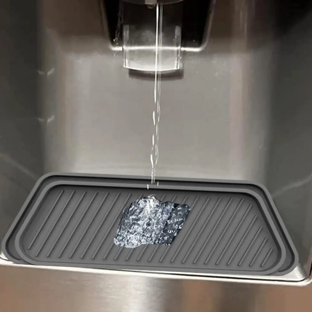 Поддон для сбора воды Силиконовый быстросохнущий поддон для капель в холодильнике Нескользящий Диспенсер для воды для пищевых продуктов Сливная накладка Кухонный гаджет Изображение 1
