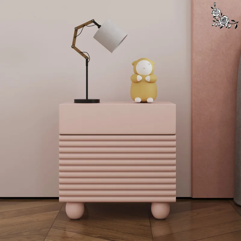 Прикроватный столик в Скандинавском стиле, Современный Свет, Роскошная краска, Прикроватный шкаф для хранения, Прикроватная тумбочка для спальни Princess Pink Изображение 0