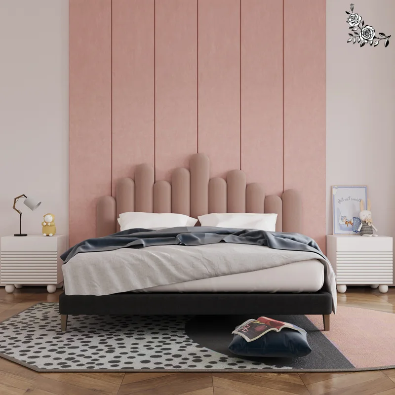 Прикроватный столик в Скандинавском стиле, Современный Свет, Роскошная краска, Прикроватный шкаф для хранения, Прикроватная тумбочка для спальни Princess Pink Изображение 2