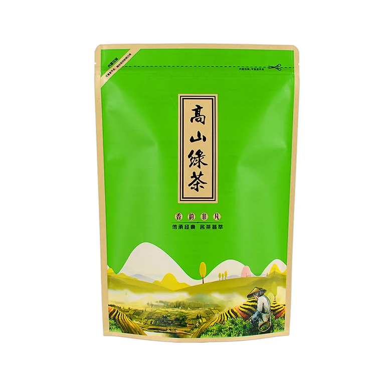 Сумка для Упаковки Высокогорного Зеленого Чая Из Крафт-бумаги На Молнии БЕЗ Упаковочного Мешка Изображение 0