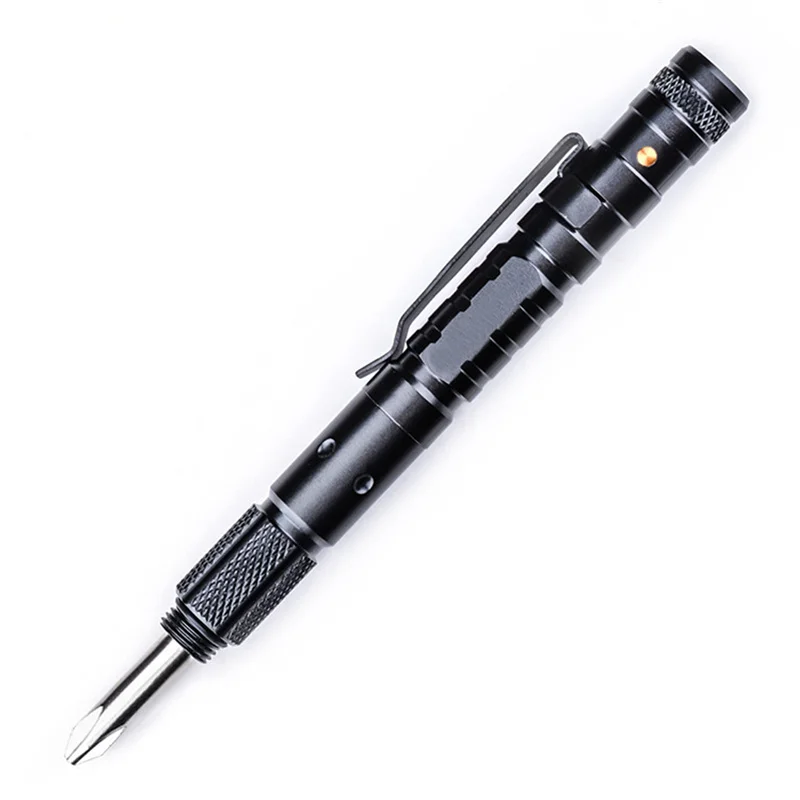 Тактическая Ручка для Самообороны со Светодиодной Подсветкой, Многофункциональный Инструмент Выживания на открытом Воздухе для Письма, Резки Изображение 0