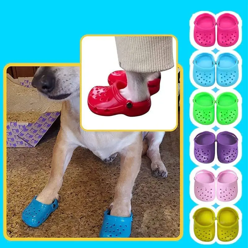 Трансграничная обувь для домашних собак Tiktok, сандалии для собак, плюшевые тапочки для собак, пляжная обувь Amazon Изображение 3
