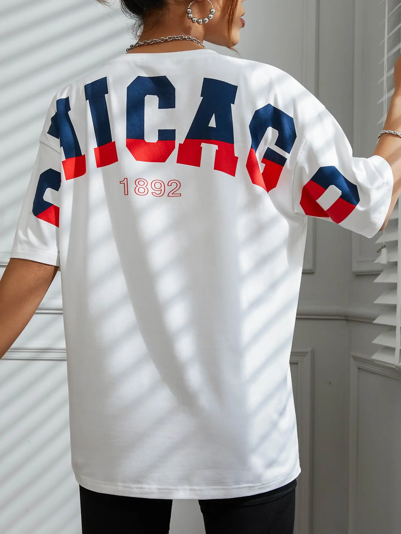 Чикаго 1892, индивидуальный графический дизайн, женская футболка, хлопковые летние футболки, повседневная мягкая футболка, летняя уличная одежда с коротким рукавом Изображение 5