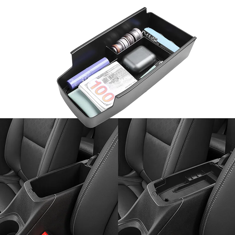 Ящик Для Хранения Центрального Подлокотника Автомобиля Chevy Bolt EUV EV 2022 2023 Вставка ABS Черный Лоток Для Материалов Модернизированная Пластиковая Коробка-Органайзер Изображение 0